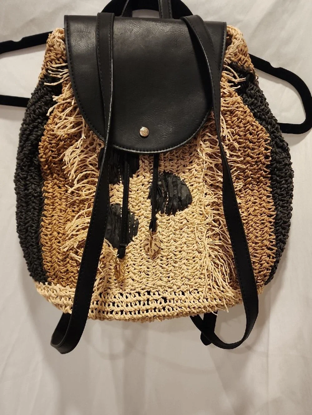 Tommy Bahama Mama Straw Backpack Purse